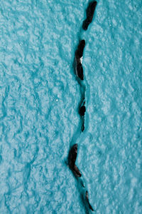 High angle view of snow in swimming pool