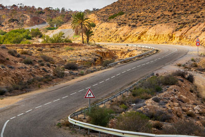 High angle view of a road