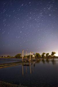 The star trail at salt lake