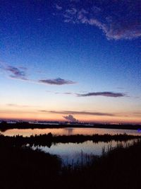 Scenic view of calm lake at sunset