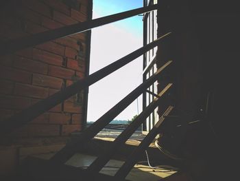 Low angle view of staircase against building