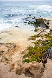 High angle view of beach