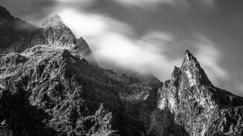 Panoramic view of rock formation against sky