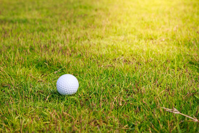 Close-up of ball on field