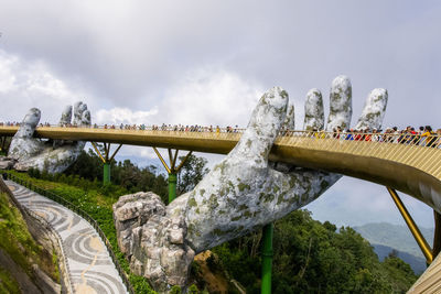 Low angle view of bridge against sky