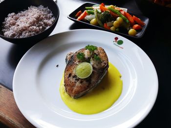 Close-up of food in plate