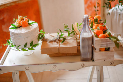 Close-up of food on table