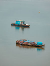 Fishing boat moored in sea