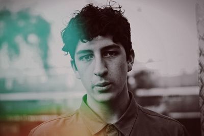 Close-up portrait of teenage boy