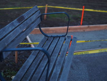 Empty bench in park