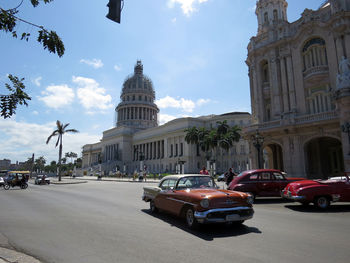 Cars parked in front of building