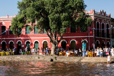 View of the river where candomble worshipers wait for the return boats at iemanjas feast. 