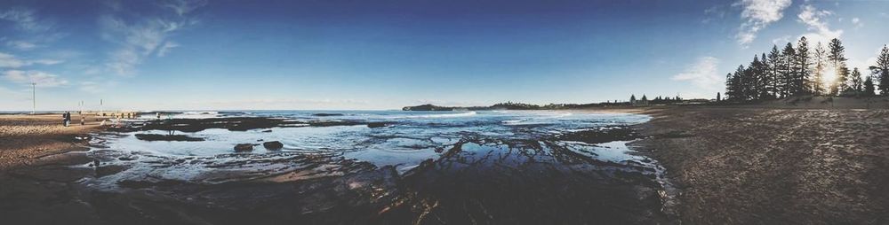 Panoramic view of sea against sky during winter