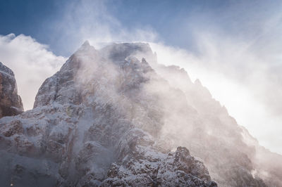 Low angle view of mountain against sky