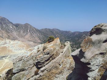 Scenic view of mountains against clear sky