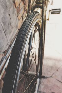 Close-up of bicycle on road