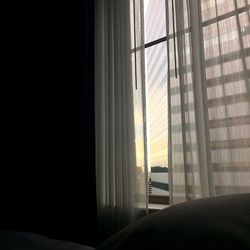 Close-up of curtain at home