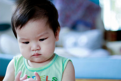 Close-up portrait of cute baby