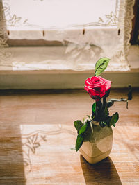 Close-up of christmas decorations on table