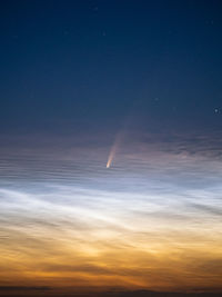 Low angle view of sky at sunset