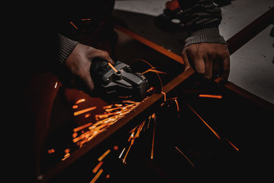 Man working on table