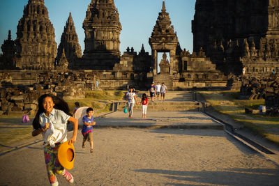 Tourists at a temple