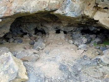 Close-up of rock formation in cave