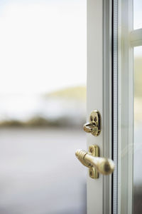 Selective focus on door handle and knob