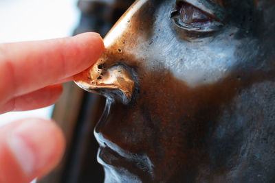 Close-up of person holding ice cream