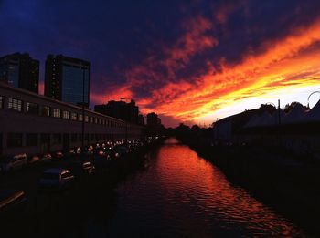 View of cityscape during sunset