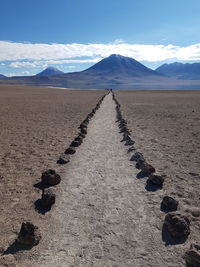 Scenic view of desert against sky