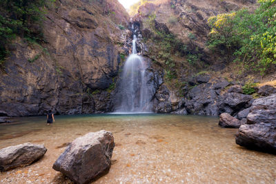 Chok kra-din waterfall in thong pha phum district kanchanaburi, thailand.