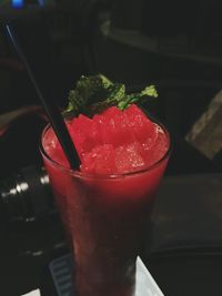 Close-up of red drink