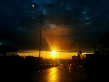 City street at sunset