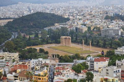 View of the temple of olympian zeus, athens, greece 