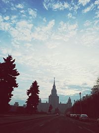 Road along buildings