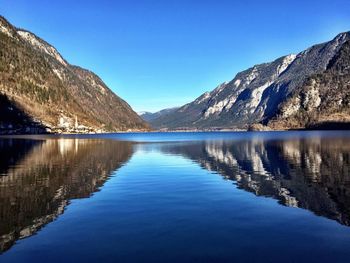 Scenic view of lake against mountains