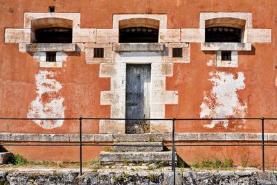 Brick wall of old building