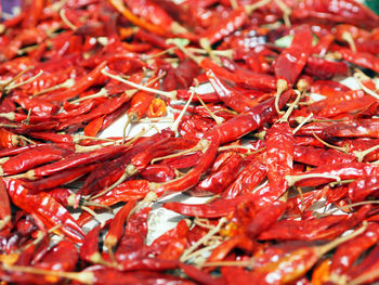 Full frame shot of red chili peppers