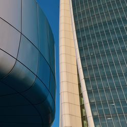 Low angle view of modern building against sky