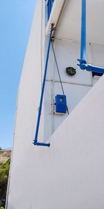 Close-up of sailboat against clear sky