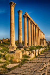 View of ruins of temple