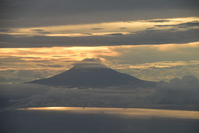 Scenic view of landscape against sky during sunset