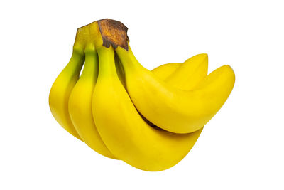 Close-up of yellow fruit against white background