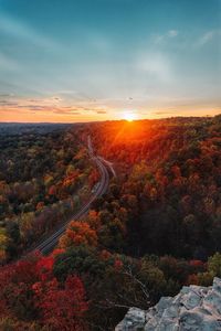 Scenic view of landscape during sunset