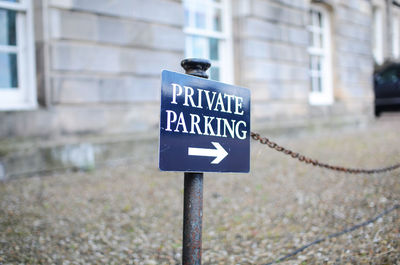 Close-up of road sign