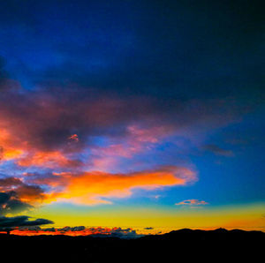 Low angle view of sky at sunset