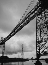 Low angle view of suspension bridge