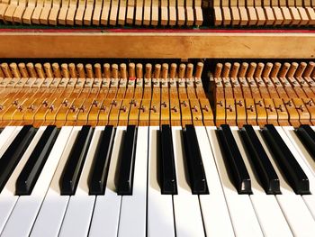 Close-up of piano keys