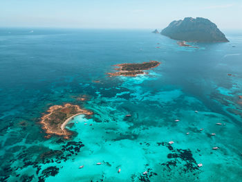 High angle view of sea against sky